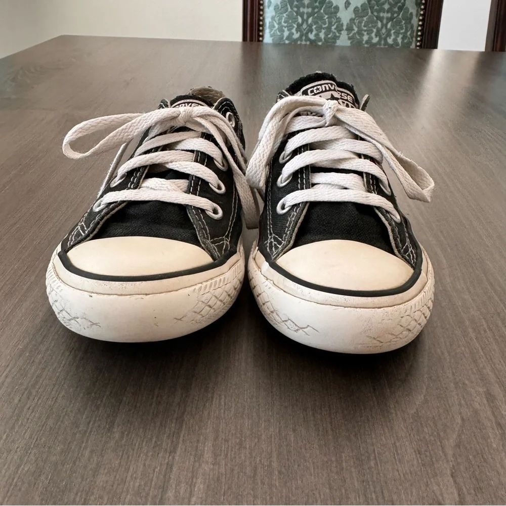 Converse All Star kids low top black sneakers shoes size 12